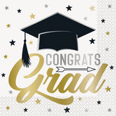 Stars & Caps Graduation Paper Luncheon Napkins 16ct